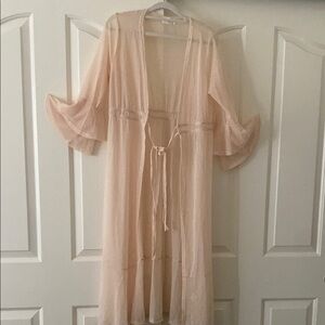 Ivy rose Elegant Sheer Robe in Cream with slight shine